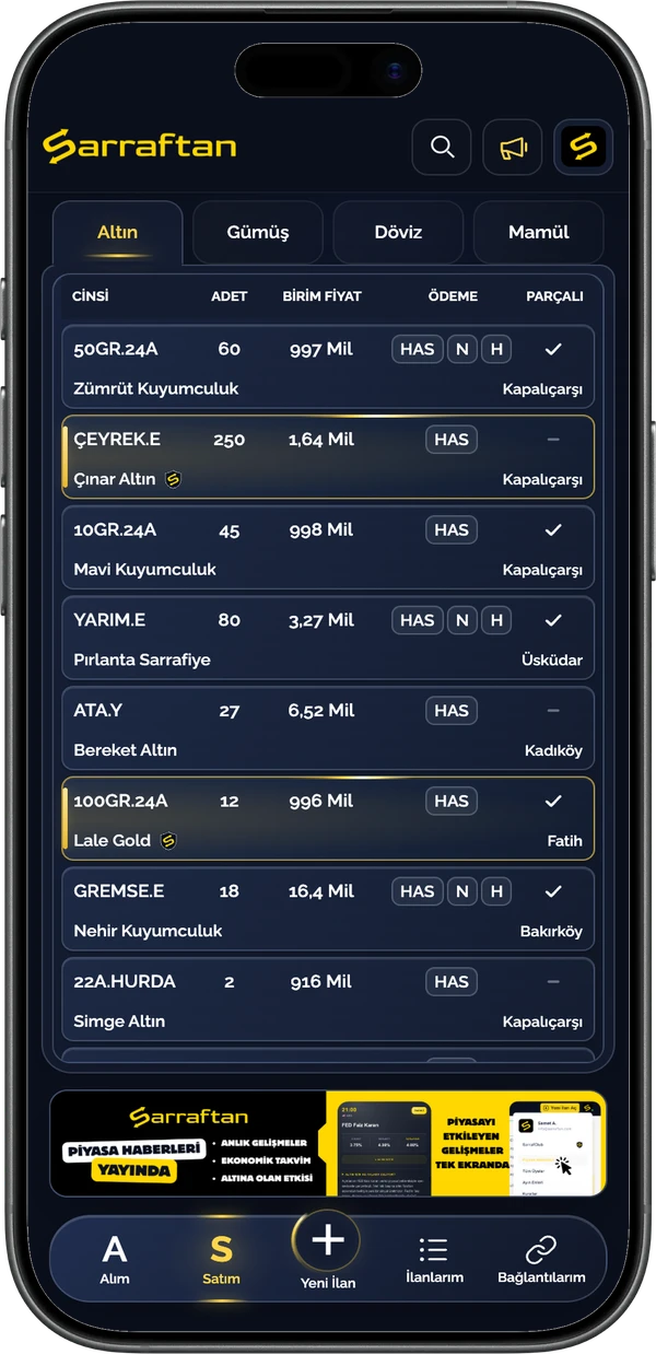 Sarraftan: Satım ilanları