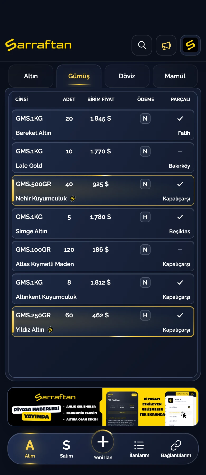 Sarraftan · Mobil Uygulama