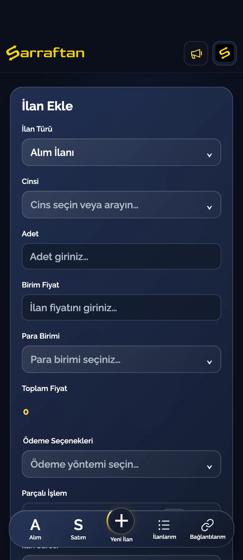 Sarraftan · Mobil Uygulama