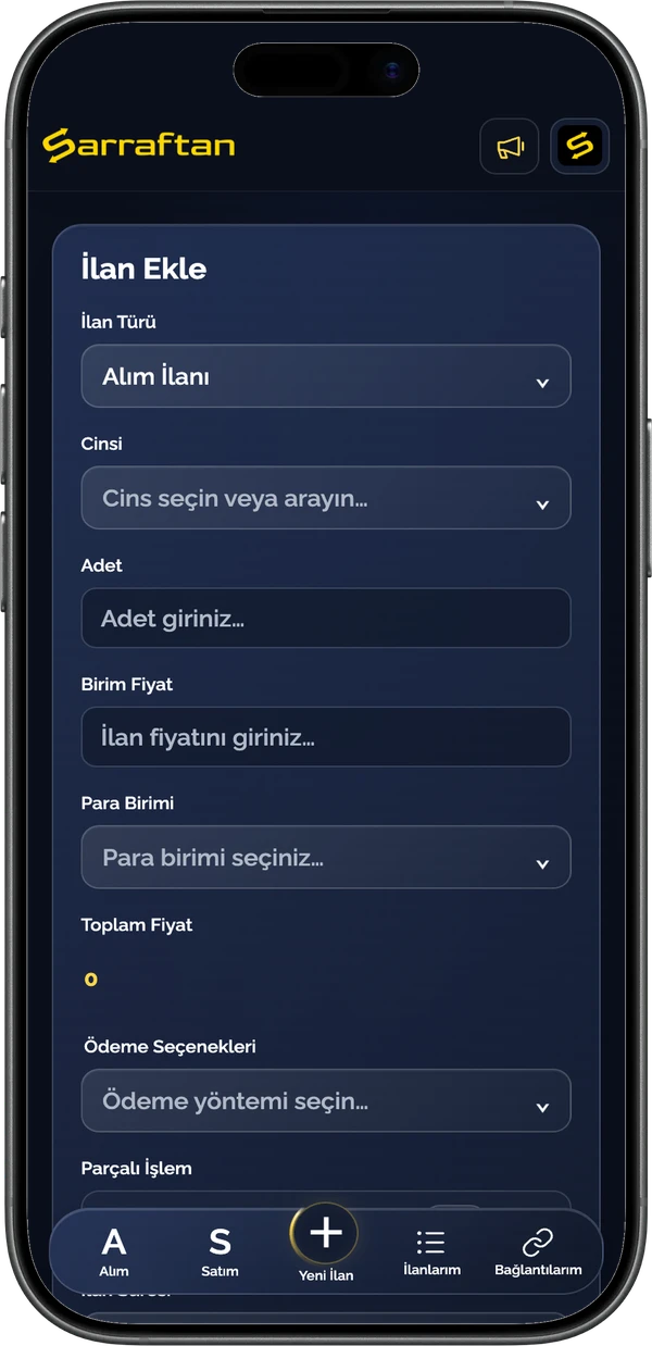 Sarraftan: Yeni ilan