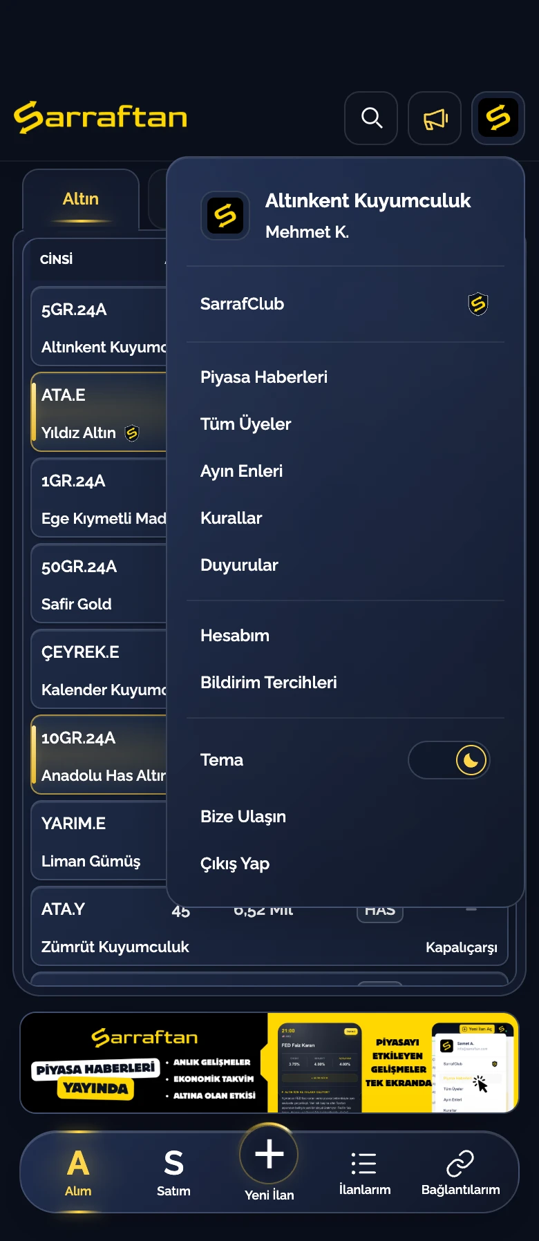 Sarraftan · Mobil Uygulama