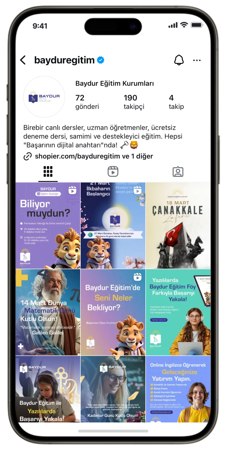 BAYDUR EĞİTİM · Sosyal Medya