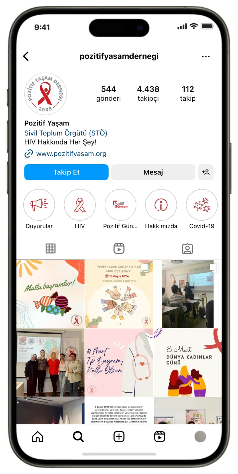 POZİTİF YAŞAM DERNEĞİ · Sosyal Medya